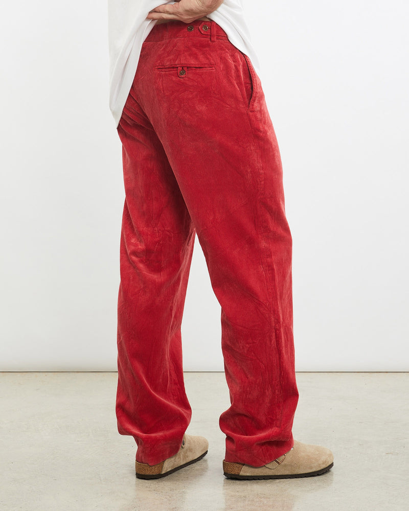 Vintage, Polo, Ralph, Lauren, Corduroy, Pants, The Real Deal, size 32", colour Red, newtown, sydney, australia, thrift store, opshop, preloved, secondhand, sustainable, retro, antique, 70s, 80s, 90s, 2000s, 00s, fashion, clothing, streetwear, trendy, garment, style, boutique, store, shop, archive, sale, cheap, best, top, Pants