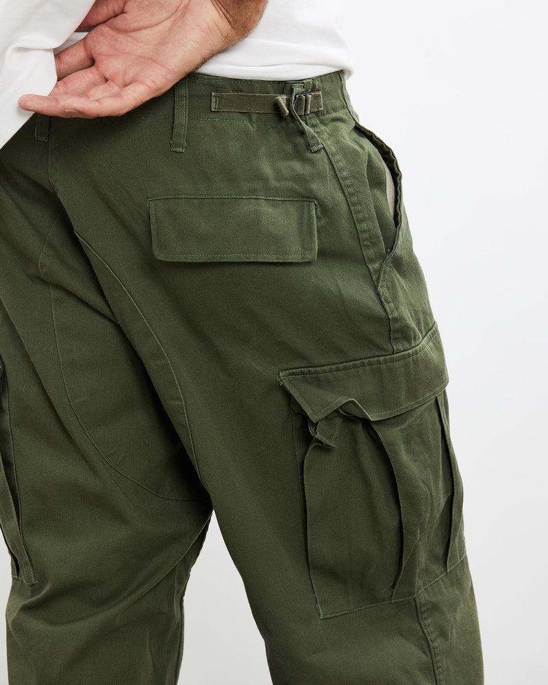 Vintage, Military, Cargo, Pants, The Real Deal, size 35", colour Green, newtown, sydney, australia, thrift store, opshop, preloved, secondhand, sustainable, retro, antique, 70s, 80s, 90s, 2000s, 00s, fashion, clothing, streetwear, trendy, garment, style, boutique, store, shop, archive, sale, cheap, best, top, Pants