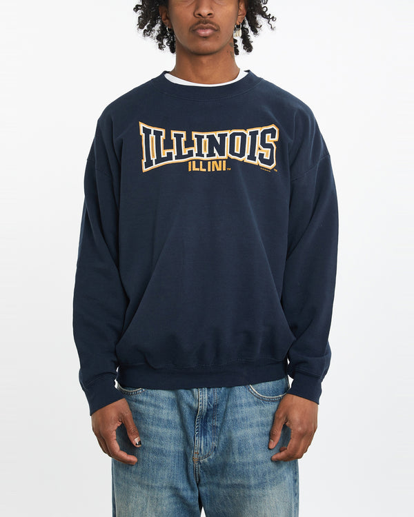 Vintage NCAA University of Illinois Fighting Illini Sweatshirt <br>L , The Real Deal , newtown, sydney, australia, thrift store, opshop, preloved, secondhand, sustainable, retro, antique, 70s, 80s, 90s, 2000s, 00s, fashion, clothing, streetwear, trendy, garment, style, boutique, store, shop, archive, sale, cheap, best, top