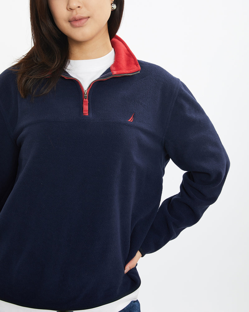 Vintage 90s Nautica Quarter Zip Fleece Sweatshirt <br>S