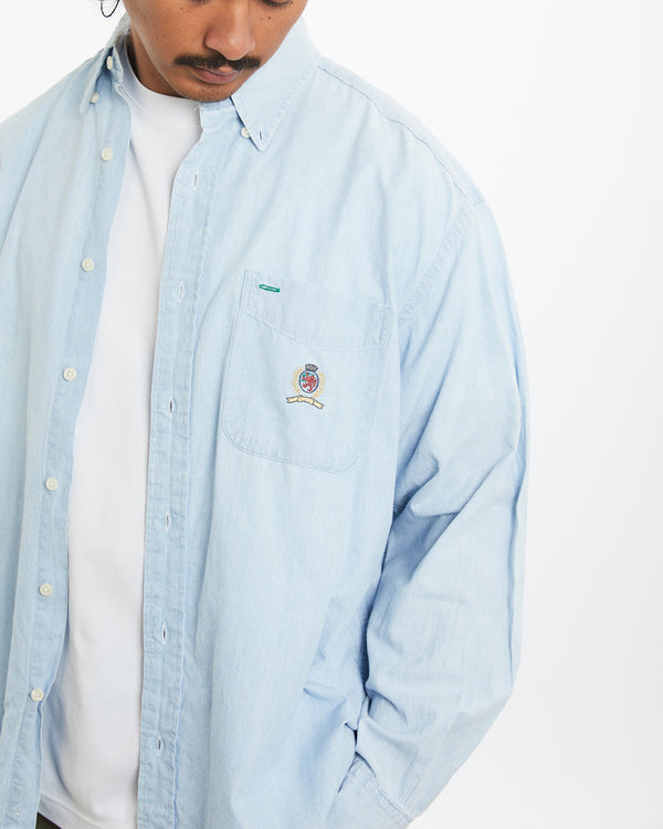 Vintage 90s Chaps Ralph Lauren Chambray Button Up Shirt <br>L