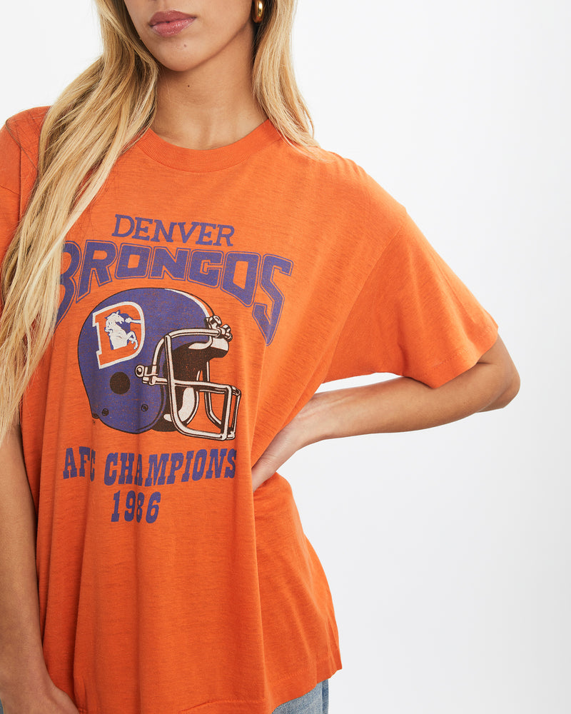 Vintage 1986 NFL Denver Broncos Tee <br>XS , The Real Deal , newtown, sydney, australia, thrift store, opshop, preloved, secondhand, sustainable, retro, antique, 70s, 80s, 90s, 2000s, 00s, fashion, clothing, streetwear, trendy, garment, style, boutique, store, shop, archive, sale, cheap, best, top