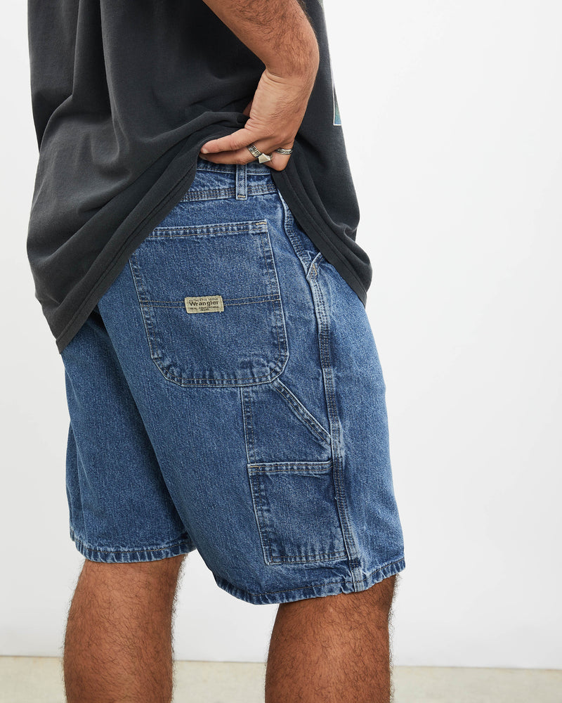 Vintage Wrangler Denim Carpenter Shorts <br>38" , The Real Deal , newtown, sydney, australia, thrift store, opshop, preloved, secondhand, sustainable, retro, antique, 70s, 80s, 90s, 2000s, 00s, fashion, clothing, streetwear, trendy, garment, style, boutique, store, shop, archive, sale, cheap, best, top