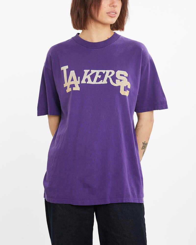 Vintage 90s NBA Los Angeles Lakers Tee <br>M , The Real Deal , newtown, sydney, australia, thrift store, opshop, preloved, secondhand, sustainable, retro, antique, 70s, 80s, 90s, 2000s, 00s, fashion, clothing, streetwear, trendy, garment, style, boutique, store, shop, archive, sale, cheap, best, top