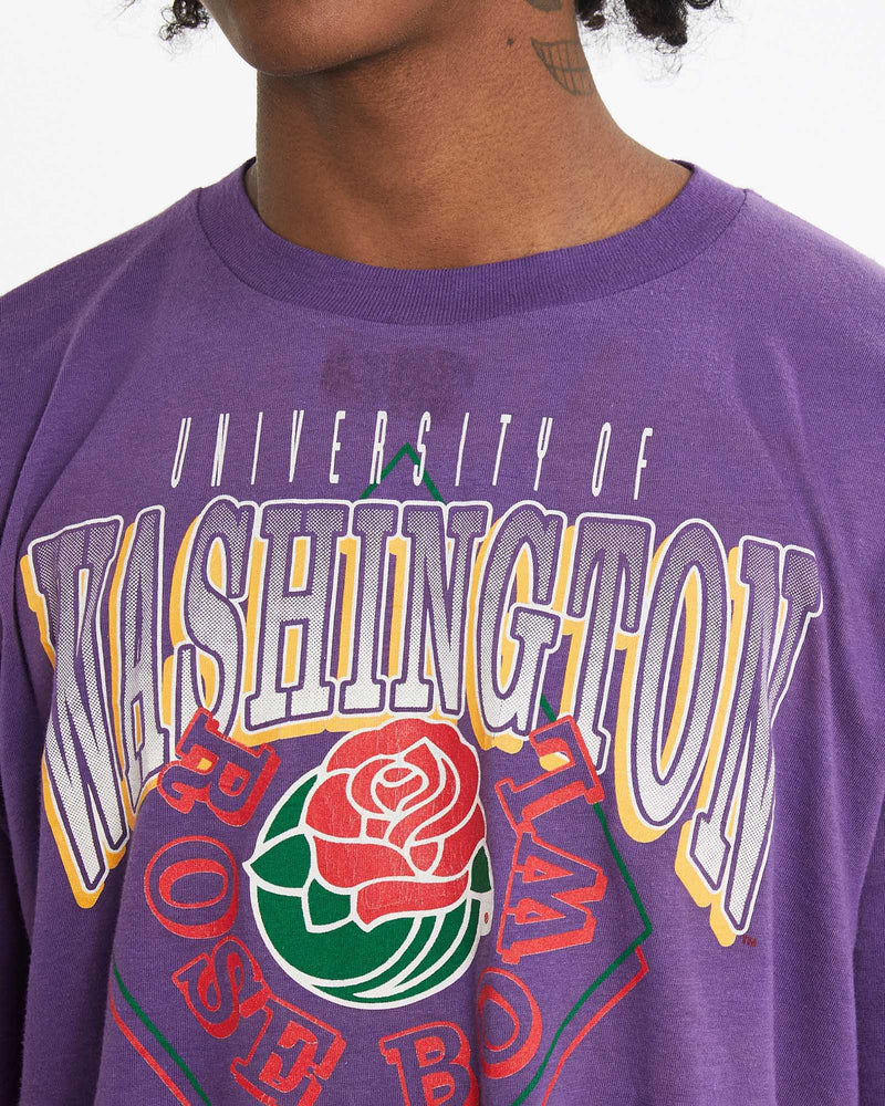 Vintage 1993 NCAA Washington Huskies Rose Bowl Tee <br>L