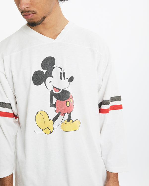 Vintage 80s Disney Mickey Mouse Long Sleeve Jersey <br>M , The Real Deal , newtown, sydney, australia, thrift store, opshop, preloved, secondhand, sustainable, retro, antique, 70s, 80s, 90s, 2000s, 00s, fashion, clothing, streetwear, trendy, garment, style, boutique, store, shop, archive, sale, cheap, best, top