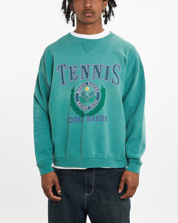 Vintage 90s Eddie Bauer Tennis 'Racket Club' Sweatshirt <br>L , The Real Deal , newtown, sydney, australia, thrift store, opshop, preloved, secondhand, sustainable, retro, antique, 70s, 80s, 90s, 2000s, 00s, fashion, clothing, streetwear, trendy, garment, style, boutique, store, shop, archive, sale, cheap, best, top