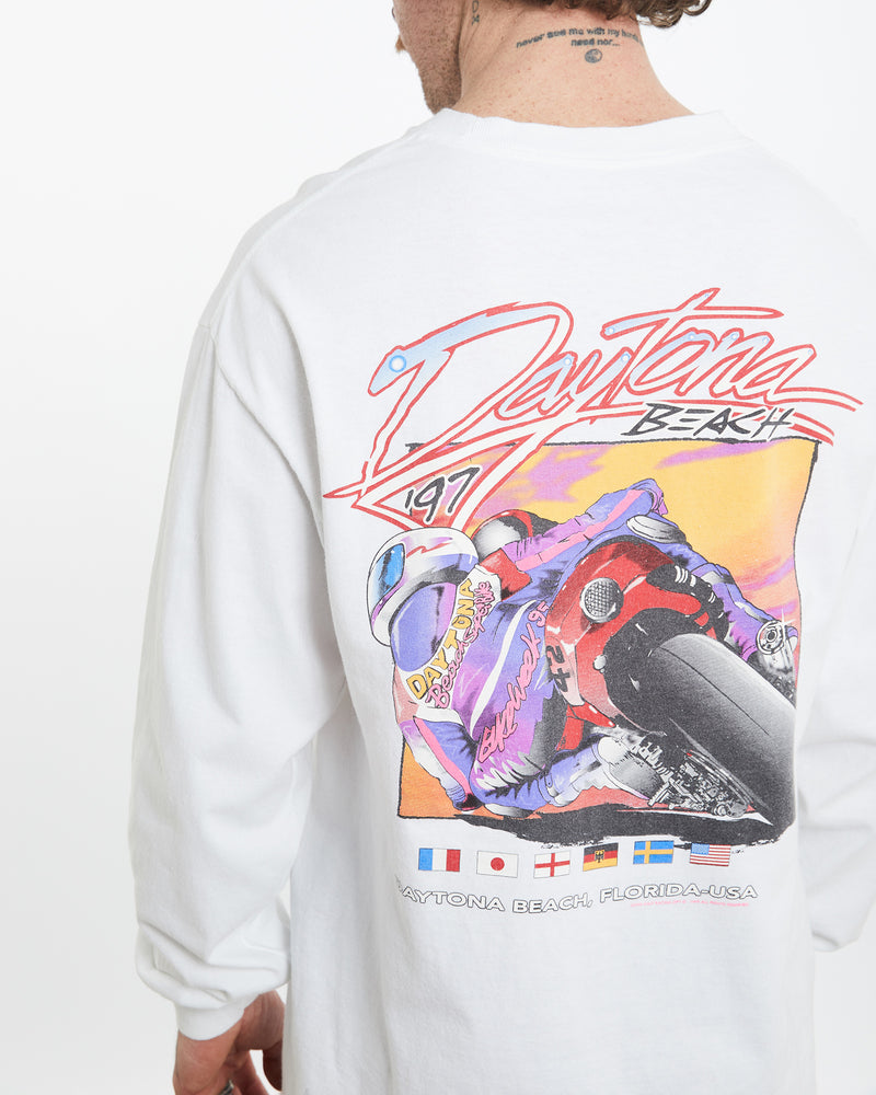 Vintage 1997 Daytona Beach Racing Long Sleeve Tee <br>L