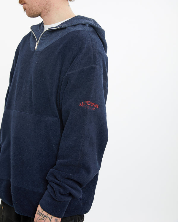 Vintage 90s Nautica Hooded Fleece Sweatshirt <br>L