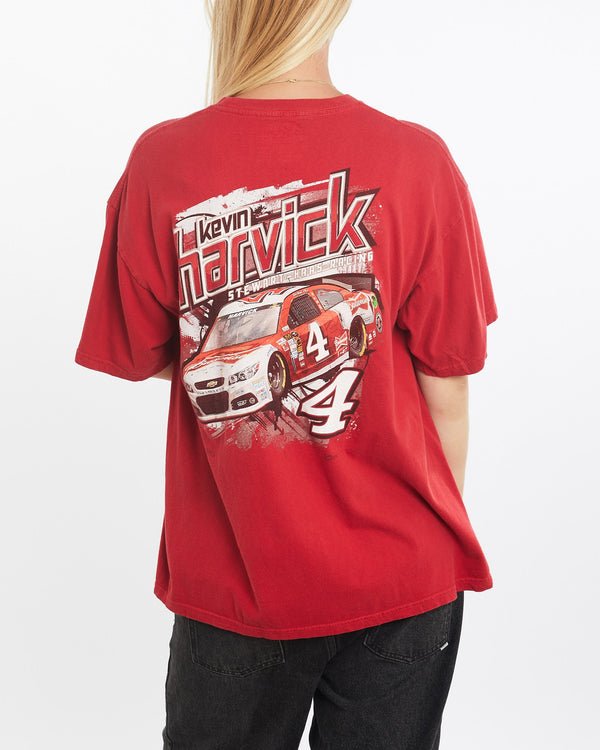 Vintage, NASCAR, Racing, Kevin, Harvick', Racing, Tee, The Real Deal, size large, colour Red, newtown, sydney, australia, thrift store, opshop, preloved, secondhand, sustainable, retro, antique, 70s, 80s, 90s, 2000s, 00s, fashion, clothing, streetwear, trendy, garment, style, boutique, store, shop, archive, sale, cheap, best, top, T-Shirts