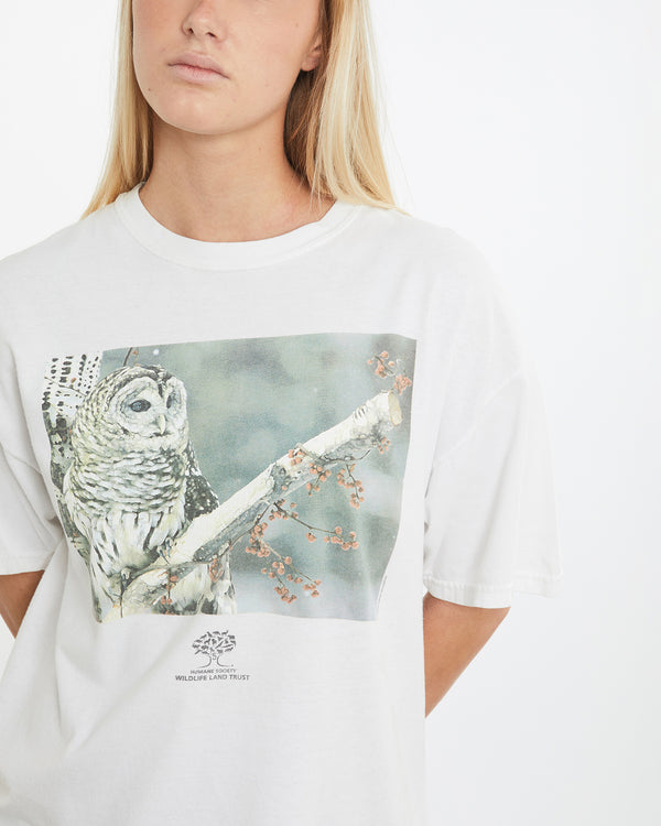 Vintage Owl Wildlife Tee <br>M , The Real Deal , newtown, sydney, australia, thrift store, opshop, preloved, secondhand, sustainable, retro, antique, 70s, 80s, 90s, 2000s, 00s, fashion, clothing, streetwear, trendy, garment, style, boutique, store, shop, archive, sale, cheap, best, top