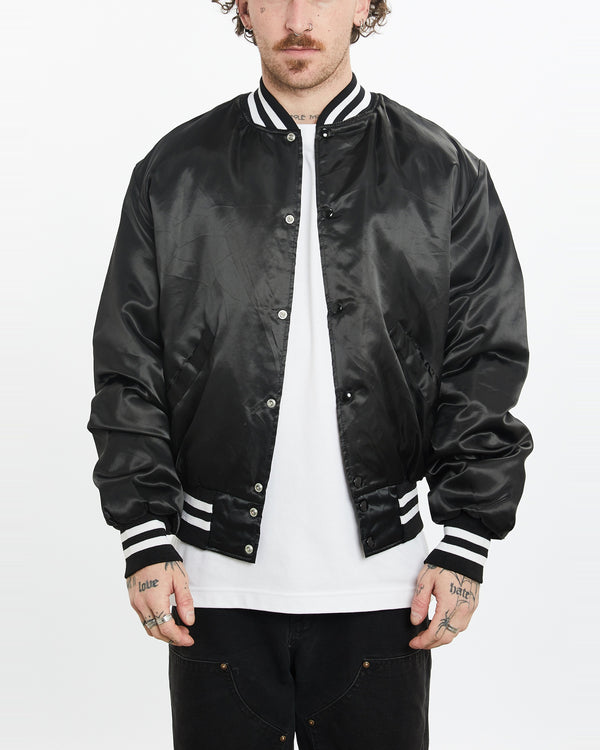 90s Coshocton Stainless Satin Bomber Jacket <br>L