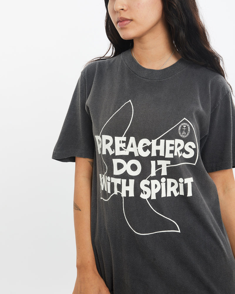 Vintage 80s United Church 'Preachers Do It With Spirit' Tee <br>XS