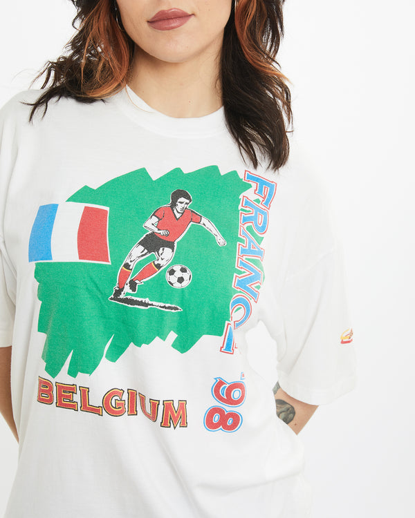 Vintage 1998 France FIFA World Cup Tee <br>L , The Real Deal , newtown, sydney, australia, thrift store, opshop, preloved, secondhand, sustainable, retro, antique, 70s, 80s, 90s, 2000s, 00s, fashion, clothing, streetwear, trendy, garment, style, boutique, store, shop, archive, sale, cheap, best, top