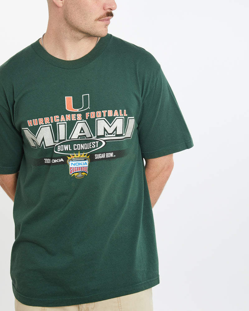 Vintage NCAA Miami Hurricanes Tee <br>L , The Real Deal , newtown, sydney, australia, thrift store, opshop, preloved, secondhand, sustainable, retro, antique, 70s, 80s, 90s, 2000s, 00s, fashion, clothing, streetwear, trendy, garment, style, boutique, store, shop, archive, sale, cheap, best, top