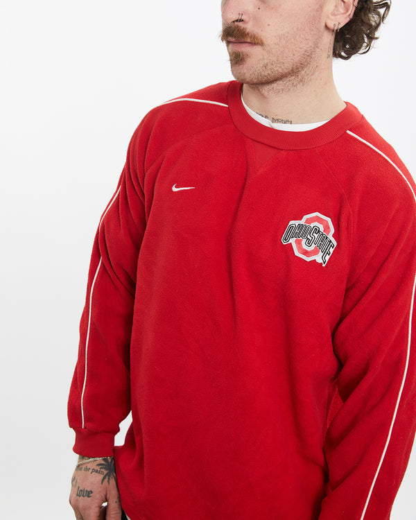 Vintage 90s Nike NCAA Ohio State Buckeyes Fleece Sweatshirt <br>M , The Real Deal , newtown, sydney, australia, thrift store, opshop, preloved, secondhand, sustainable, retro, antique, 70s, 80s, 90s, 2000s, 00s, fashion, clothing, streetwear, trendy, garment, style, boutique, store, shop, archive, sale, cheap, best, top