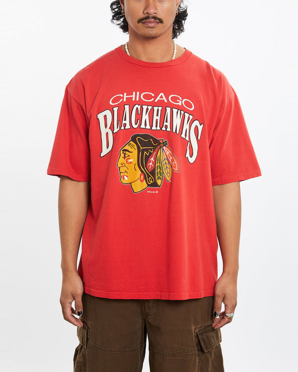 Vintage 1988 NHL Chicago Blackhawks Tee <br>L , The Real Deal , newtown, sydney, australia, thrift store, opshop, preloved, secondhand, sustainable, retro, antique, 70s, 80s, 90s, 2000s, 00s, fashion, clothing, streetwear, trendy, garment, style, boutique, store, shop, archive, sale, cheap, best, top