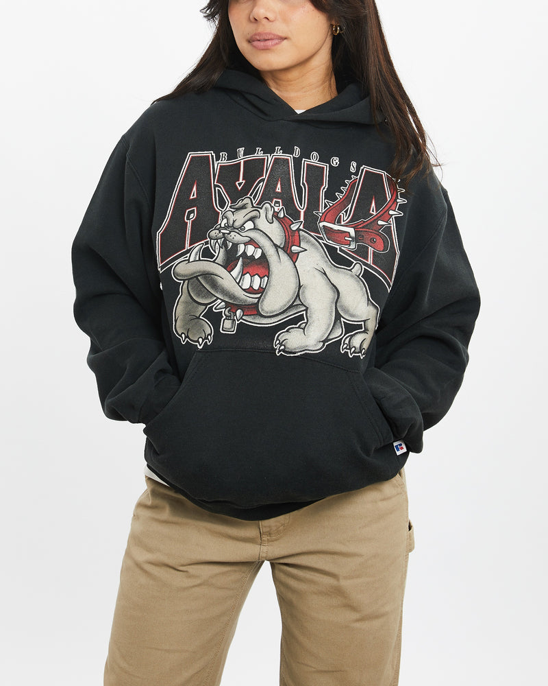 Vintage 90s Russell Athletic Ayala Bulldogs Hooded Sweatshirt <br>XS