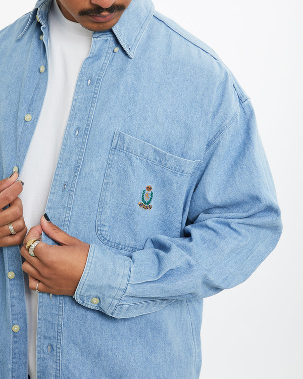 Vintage 90s Chaps Ralph Lauren Denim Button Up Shirt <br>L , The Real Deal , newtown, sydney, australia, thrift store, opshop, preloved, secondhand, sustainable, retro, antique, 70s, 80s, 90s, 2000s, 00s, fashion, clothing, streetwear, trendy, garment, style, boutique, store, shop, archive, sale, cheap, best, top