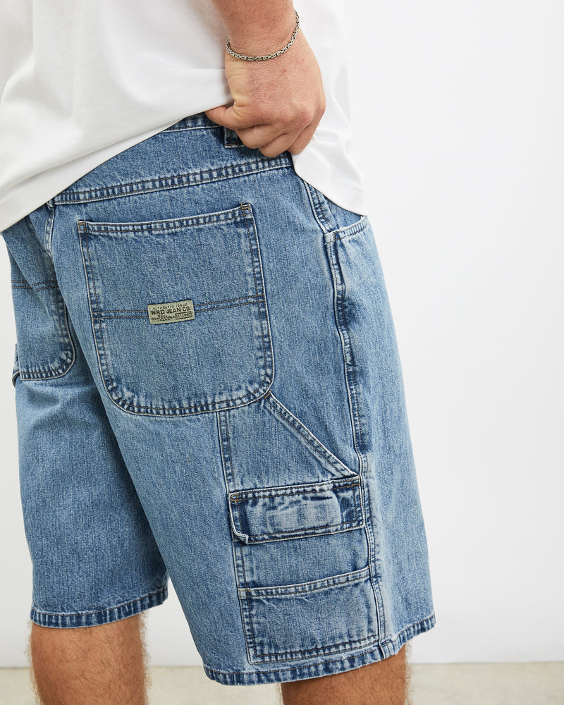 Vintage Wrangler Denim Carpenter Shorts <br>36" , The Real Deal , newtown, sydney, australia, thrift store, opshop, preloved, secondhand, sustainable, retro, antique, 70s, 80s, 90s, 2000s, 00s, fashion, clothing, streetwear, trendy, garment, style, boutique, store, shop, archive, sale, cheap, best, top