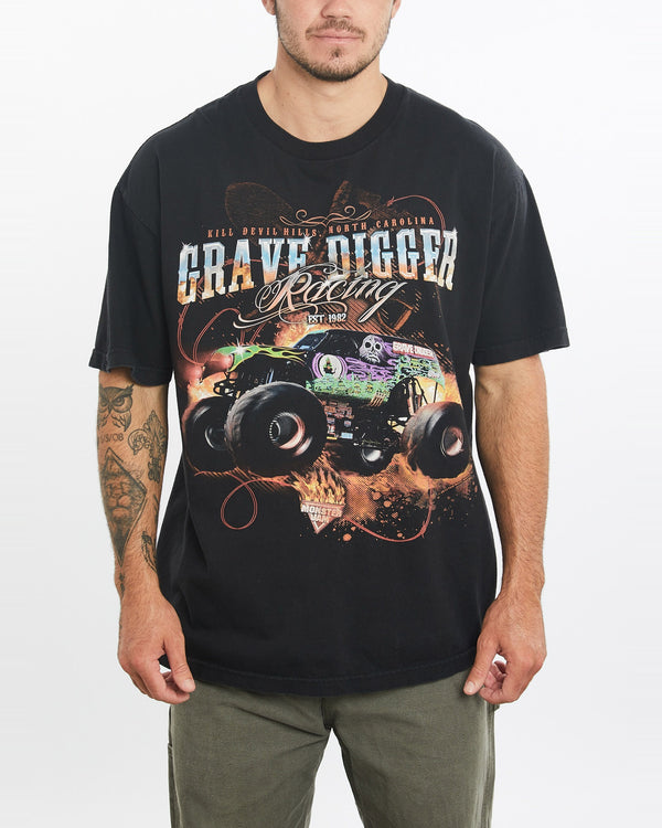 Vintage, Grave, Digger, Monster, Truck, Tee, The Real Deal, size large, colour Black, newtown, sydney, australia, thrift store, opshop, preloved, secondhand, sustainable, retro, antique, 70s, 80s, 90s, 2000s, 00s, fashion, clothing, streetwear, trendy, garment, style, boutique, store, shop, archive, sale, cheap, best, top, T-Shirts