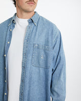 Vintage 90s Nautica Denim Button Up Shirt <br>XL