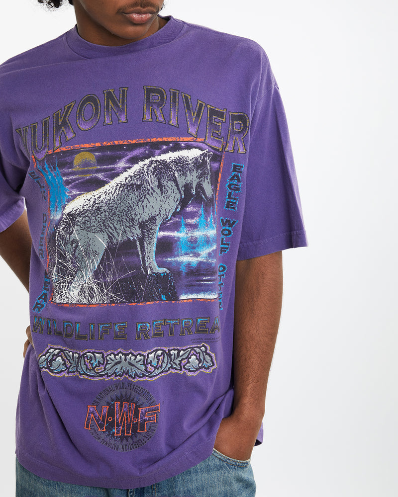 Vintage 90s Yukon River Wolf Wildlife Tee <br>XL