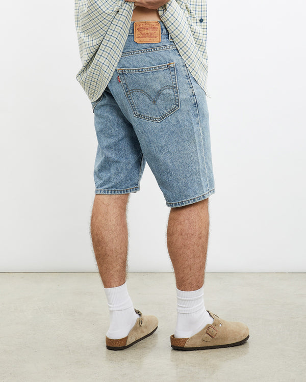 Vintage, Levi's, 505, Denim, Shorts, The Real Deal, size 33", colour Blue, newtown, sydney, australia, thrift store, opshop, preloved, secondhand, sustainable, retro, antique, 70s, 80s, 90s, 2000s, 00s, fashion, clothing, streetwear, trendy, garment, style, boutique, store, shop, archive, sale, cheap, best, top, Shorts