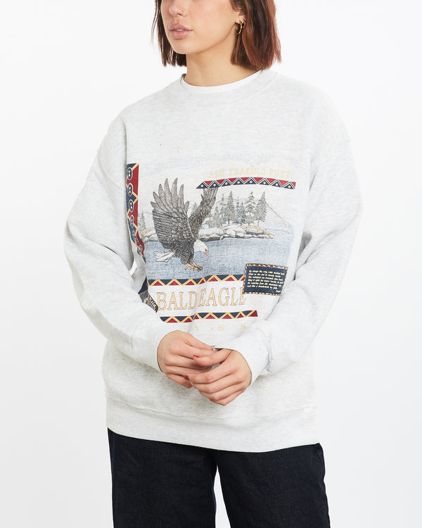 Vintage 90s Alaska Bald Eagle Wildlife Sweatshirt <br>M