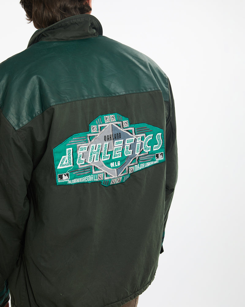 Vintage 90s MLB Oakland Athletics Jacket <br>XL , The Real Deal , newtown, sydney, australia, thrift store, opshop, preloved, secondhand, sustainable, retro, antique, 70s, 80s, 90s, 2000s, 00s, fashion, clothing, streetwear, trendy, garment, style, boutique, store, shop, archive, sale, cheap, best, top