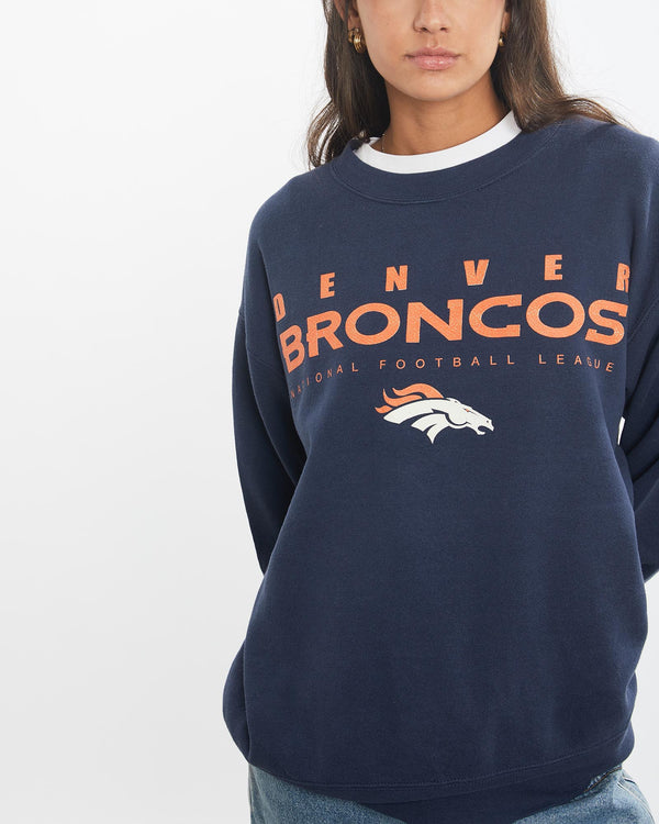 Vintage, NFL, Denver, Broncos, Sweatshirt, The Real Deal, size small, colour Navy, newtown, sydney, australia, thrift store, opshop, preloved, secondhand, sustainable, retro, antique, 70s, 80s, 90s, 2000s, 00s, fashion, clothing, streetwear, trendy, garment, style, boutique, store, shop, archive, sale, cheap, best, top, Sweats and hoodies