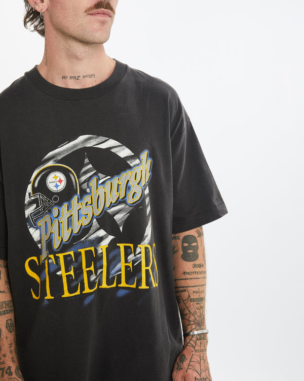 Vintage 90s NFL Pittsburgh Steelers Tee <br>L , The Real Deal , newtown, sydney, australia, thrift store, opshop, preloved, secondhand, sustainable, retro, antique, 70s, 80s, 90s, 2000s, 00s, fashion, clothing, streetwear, trendy, garment, style, boutique, store, shop, archive, sale, cheap, best, top