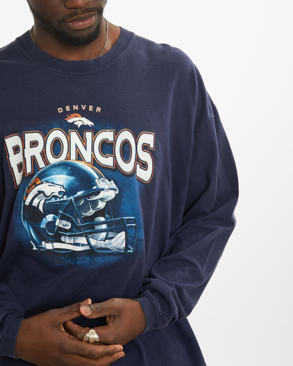 Vintage NFL Denver Broncos Long Sleeve Tee <br>XL , The Real Deal , newtown, sydney, australia, thrift store, opshop, preloved, secondhand, sustainable, retro, antique, 70s, 80s, 90s, 2000s, 00s, fashion, clothing, streetwear, trendy, garment, style, boutique, store, shop, archive, sale, cheap, best, top