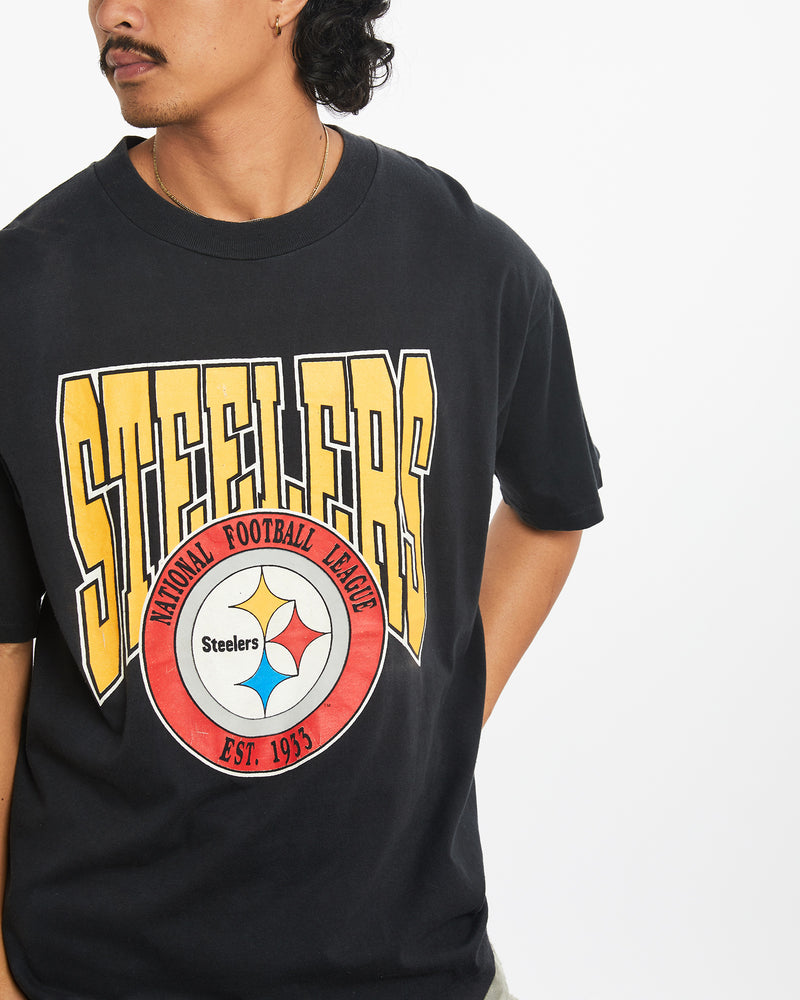 Vintage 90s NFL Pittsburgh Steelers Tee <br>L , The Real Deal , newtown, sydney, australia, thrift store, opshop, preloved, secondhand, sustainable, retro, antique, 70s, 80s, 90s, 2000s, 00s, fashion, clothing, streetwear, trendy, garment, style, boutique, store, shop, archive, sale, cheap, best, top