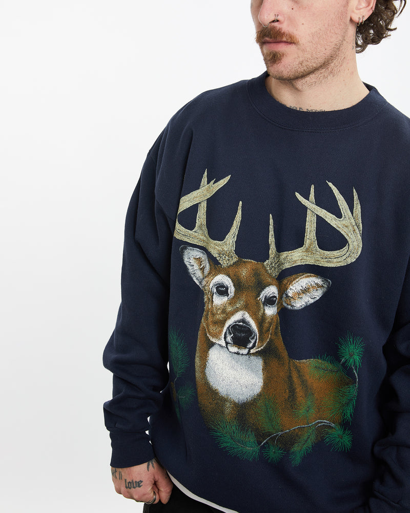 Vintage 90s Wildlife Deer Sweatshirt <br>L