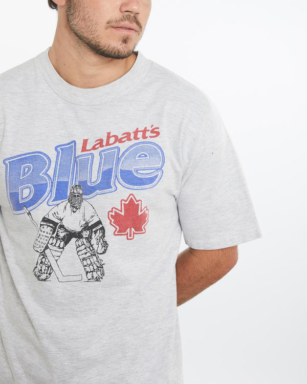 Vintage, 90s, Labatt's, Blue, Ice, Hockey, Tee, The Real Deal, size large, colour Grey, newtown, sydney, australia, thrift store, opshop, preloved, secondhand, sustainable, retro, antique, 70s, 80s, 90s, 2000s, 00s, fashion, clothing, streetwear, trendy, garment, style, boutique, store, shop, archive, sale, cheap, best, top, T-Shirts