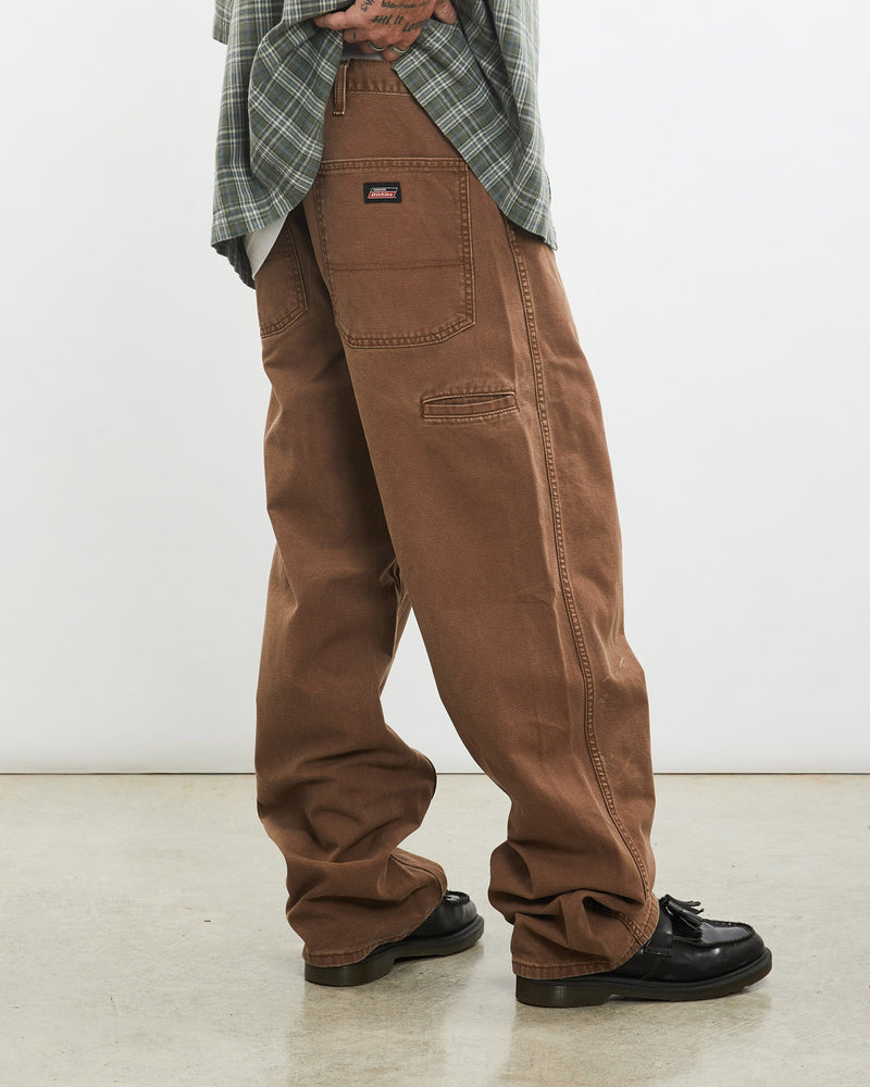 Vintage, Dickies, Carpenter, Pants, The Real Deal, size 31", colour Brown, newtown, sydney, australia, thrift store, opshop, preloved, secondhand, sustainable, retro, antique, 70s, 80s, 90s, 2000s, 00s, fashion, clothing, streetwear, trendy, garment, style, boutique, store, shop, archive, sale, cheap, best, top, Pants