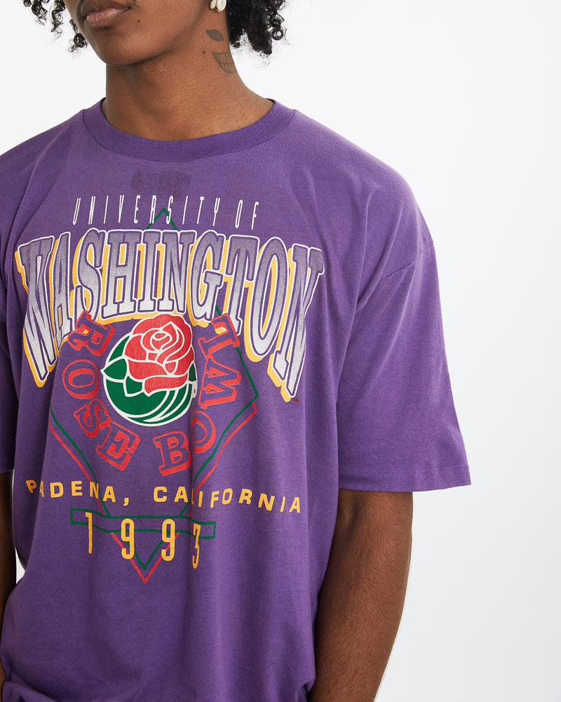 Vintage 1993 NCAA Washington Huskies Rose Bowl Tee <br>L , The Real Deal , newtown, sydney, australia, thrift store, opshop, preloved, secondhand, sustainable, retro, antique, 70s, 80s, 90s, 2000s, 00s, fashion, clothing, streetwear, trendy, garment, style, boutique, store, shop, archive, sale, cheap, best, top