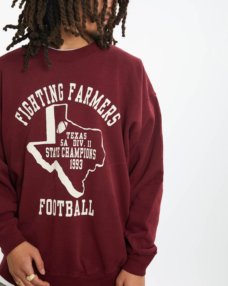 Vintage 1993 Fighting Farmers Football Sweatshirt <br>L