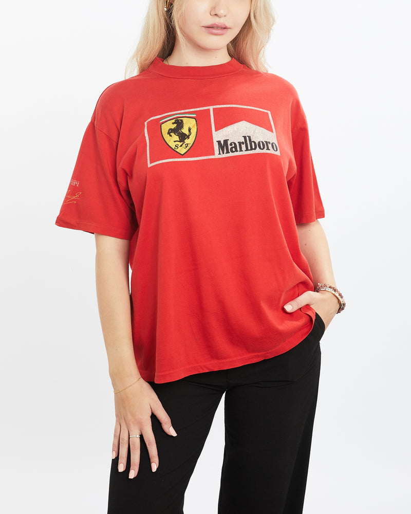 Vintage 90s Marlboro Cigarettes x Ferrari Racing Tee <br>XS , The Real Deal , newtown, sydney, australia, thrift store, opshop, preloved, secondhand, sustainable, retro, antique, 70s, 80s, 90s, 2000s, 00s, fashion, clothing, streetwear, trendy, garment, style, boutique, store, shop, archive, sale, cheap, best, top