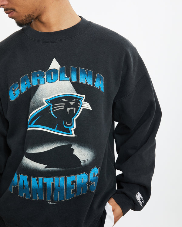 Vintage 1993 Starter NFL Carolina Panthers Sweatshirt <br>M , The Real Deal , newtown, sydney, australia, thrift store, opshop, preloved, secondhand, sustainable, retro, antique, 70s, 80s, 90s, 2000s, 00s, fashion, clothing, streetwear, trendy, garment, style, boutique, store, shop, archive, sale, cheap, best, top