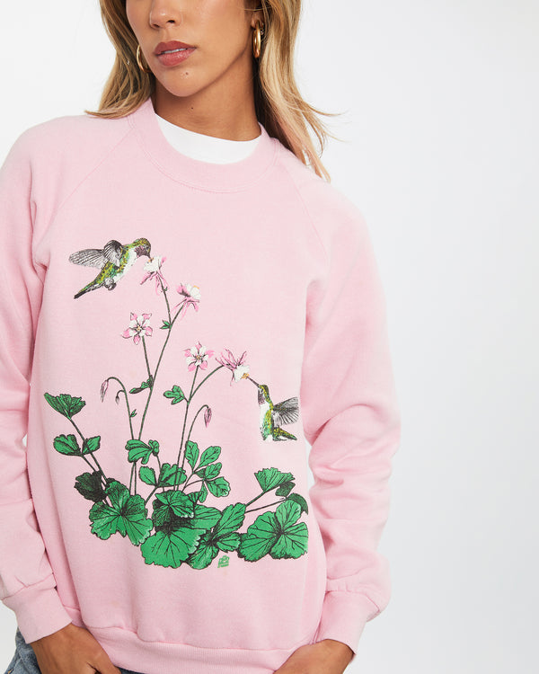 Vintage 80s Humming Bird Wildlife Sweatshirt <br>XS