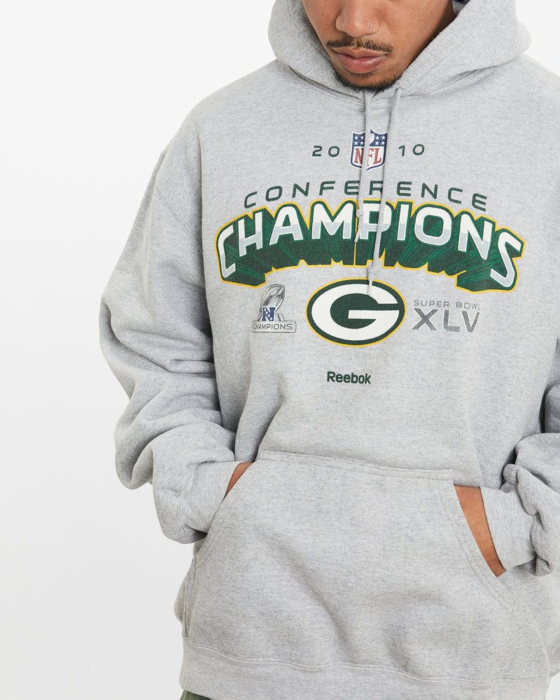 Vintage NFL Green Bay Packers Super Bowl Hooded Sweatshirt <br>XL , The Real Deal , newtown, sydney, australia, thrift store, opshop, preloved, secondhand, sustainable, retro, antique, 70s, 80s, 90s, 2000s, 00s, fashion, clothing, streetwear, trendy, garment, style, boutique, store, shop, archive, sale, cheap, best, top