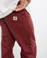 Vintage, Carhartt, Carpenter, Pants, The Real Deal, size 36", colour Burgundy, newtown, sydney, australia, thrift store, opshop, preloved, secondhand, sustainable, retro, antique, 70s, 80s, 90s, 2000s, 00s, fashion, clothing, streetwear, trendy, garment, style, boutique, store, shop, archive, sale, cheap, best, top, Pants