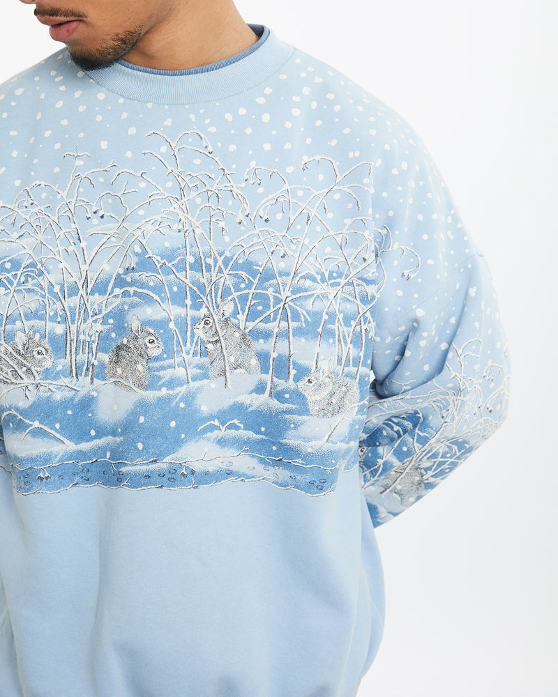 Vintage 90s Rabbit Wildlife Sweatshirt <br>M