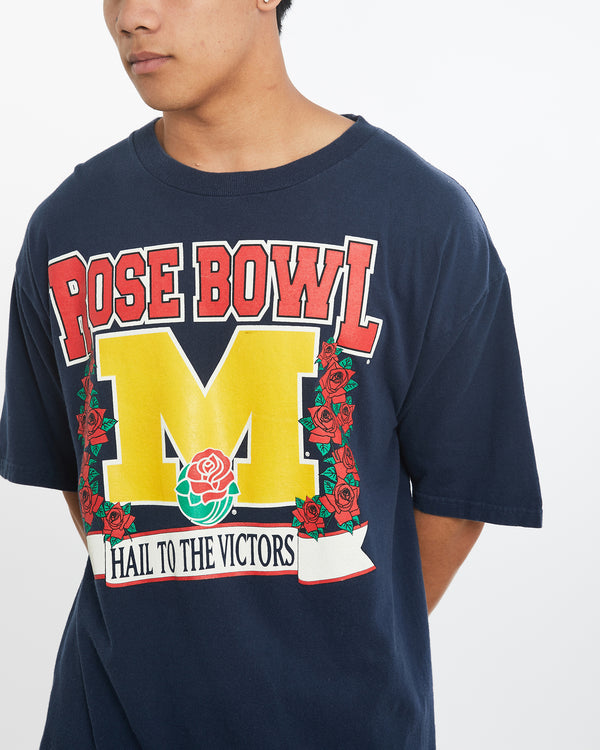 Vintage 90s NCAA University of Michigan Wolverines Rose Bowl Tee <br>L , The Real Deal , newtown, sydney, australia, thrift store, opshop, preloved, secondhand, sustainable, retro, antique, 70s, 80s, 90s, 2000s, 00s, fashion, clothing, streetwear, trendy, garment, style, boutique, store, shop, archive, sale, cheap, best, top