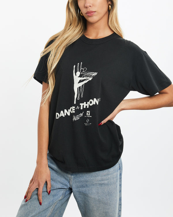 Vintage 1985 Reebok Dance-A-Thon Tee <br>XS , The Real Deal , newtown, sydney, australia, thrift store, opshop, preloved, secondhand, sustainable, retro, antique, 70s, 80s, 90s, 2000s, 00s, fashion, clothing, streetwear, trendy, garment, style, boutique, store, shop, archive, sale, cheap, best, top