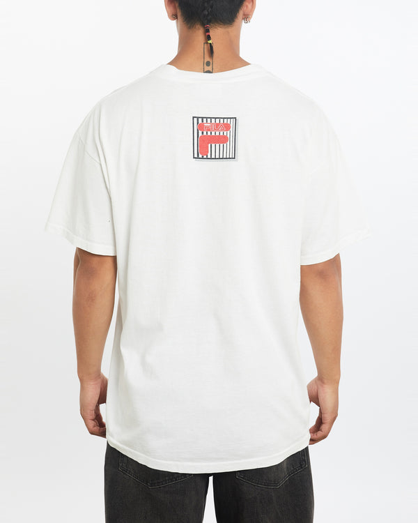 Vintage 90s Fila Tee <br>L , The Real Deal , newtown, sydney, australia, thrift store, opshop, preloved, secondhand, sustainable, retro, antique, 70s, 80s, 90s, 2000s, 00s, fashion, clothing, streetwear, trendy, garment, style, boutique, store, shop, archive, sale, cheap, best, top