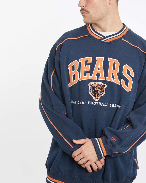 Vintage, 90s, NFL, Chicago, Bears, Sweatshirt, The Real Deal, size extra large, colour Navy, newtown, sydney, australia, thrift store, opshop, preloved, secondhand, sustainable, retro, antique, 70s, 80s, 90s, 2000s, 00s, fashion, clothing, streetwear, trendy, garment, style, boutique, store, shop, archive, sale, cheap, best, top, Sweats and hoodies