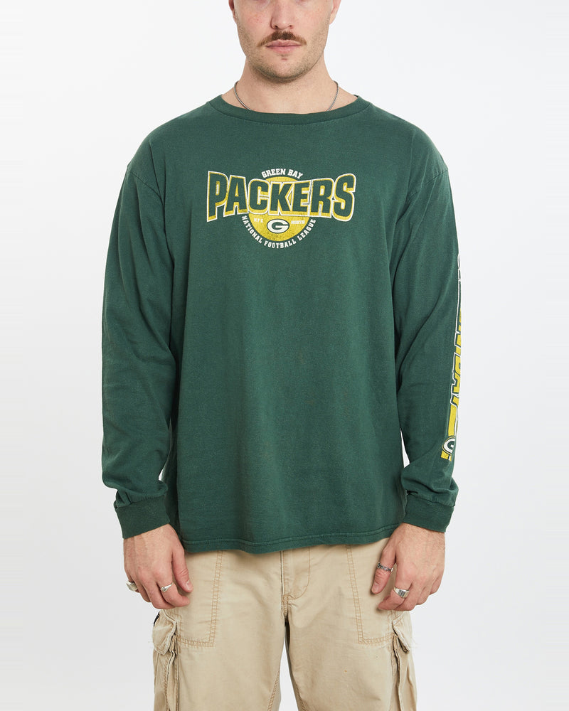 Vintage NFL Green Bay Packers Long Sleeve Tee <br>L , The Real Deal , newtown, sydney, australia, thrift store, opshop, preloved, secondhand, sustainable, retro, antique, 70s, 80s, 90s, 2000s, 00s, fashion, clothing, streetwear, trendy, garment, style, boutique, store, shop, archive, sale, cheap, best, top